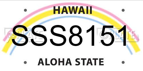SSS8151 Hawaii License Plate