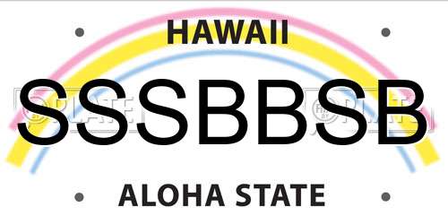 SSSBBSB Hawaii License Plate