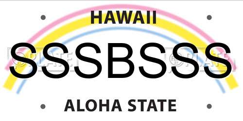 SSSBSSS Hawaii License Plate