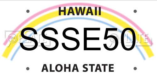 SSSE50 Hawaii License Plate