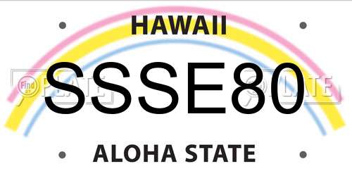 SSSE80 Hawaii License Plate