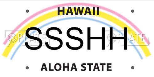 SSSHH Hawaii License Plate