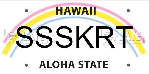 SSSKRT Hawaii License Plate