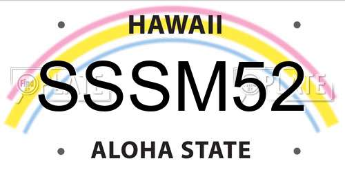 SSSM52 Hawaii License Plate