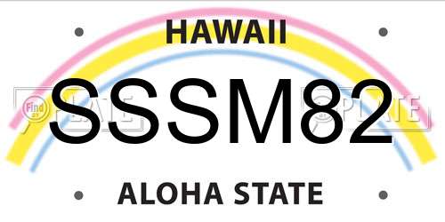 SSSM82 Hawaii License Plate