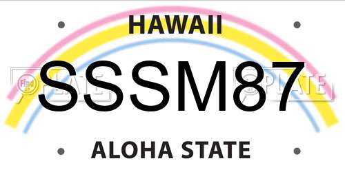 SSSM87 Hawaii License Plate