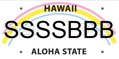 SSSSBBB Hawaii License Plate