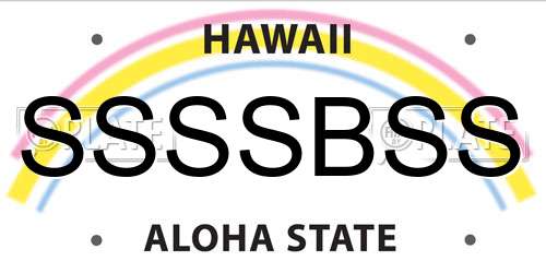 SSSSBSS Hawaii License Plate