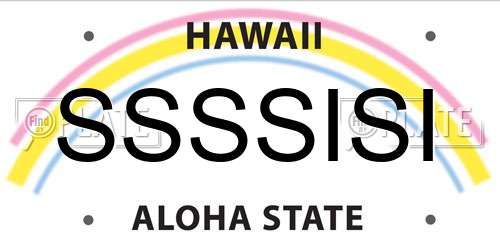 SSSSISI Hawaii License Plate
