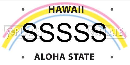 SSSSS Hawaii License Plate