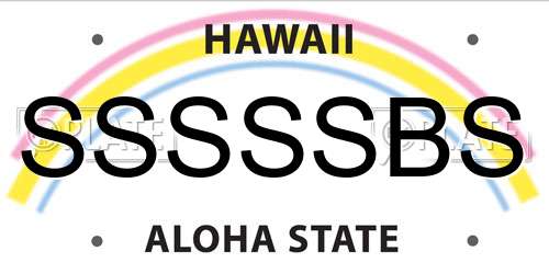 SSSSSBS Hawaii License Plate