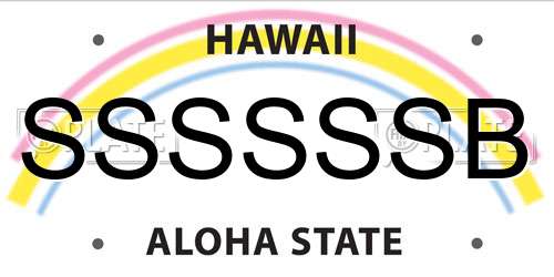 SSSSSSB Hawaii License Plate
