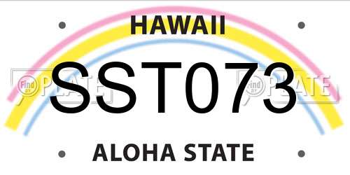 SST073 Hawaii License Plate