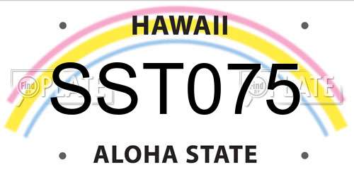 SST075 Hawaii License Plate