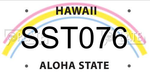 SST076 Hawaii License Plate