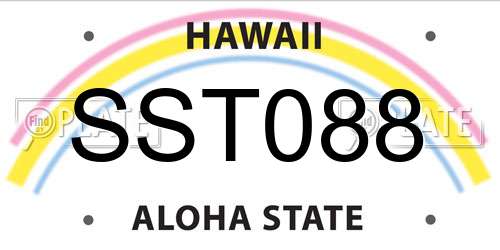SST088 Hawaii License Plate