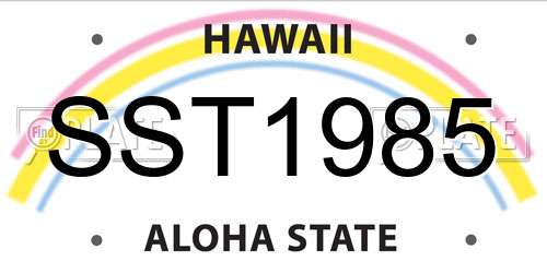 SST1985 Hawaii License Plate