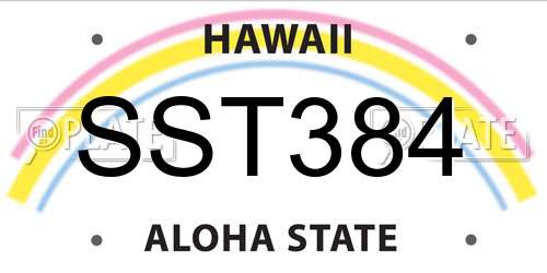 SST384 Hawaii License Plate