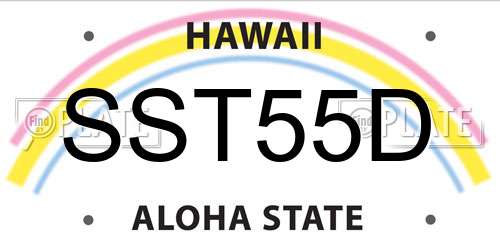 SST55D Hawaii License Plate