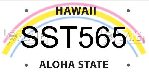 SST565 Hawaii License Plate