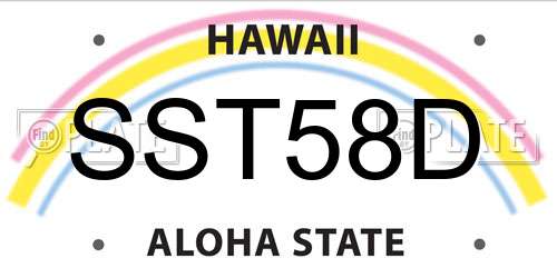 SST58D Hawaii License Plate