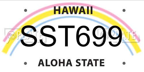 SST699 Hawaii License Plate