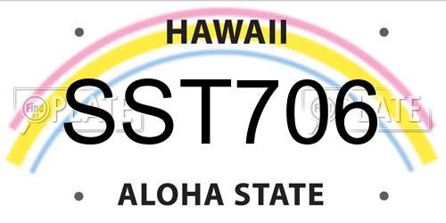 SST706 Hawaii License Plate