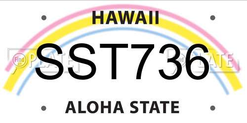 SST736 Hawaii License Plate