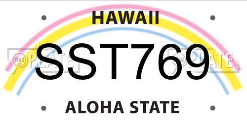 SST769 Hawaii License Plate