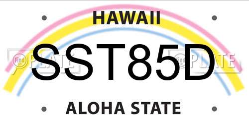 SST85D Hawaii License Plate