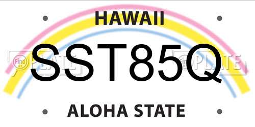 SST85Q Hawaii License Plate