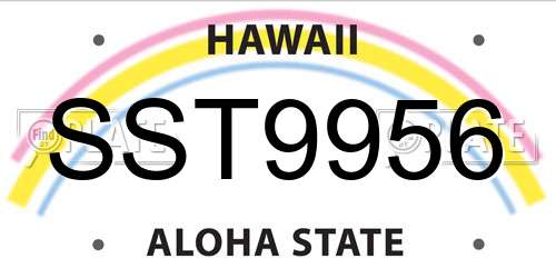 SST9956 Hawaii License Plate