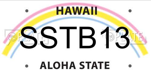 SSTB13 Hawaii License Plate
