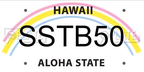SSTB50 Hawaii License Plate