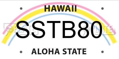 SSTB80 Hawaii License Plate