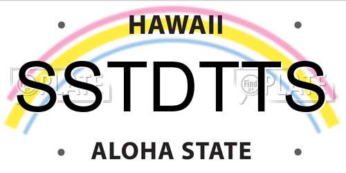 SSTDTTS Hawaii License Plate