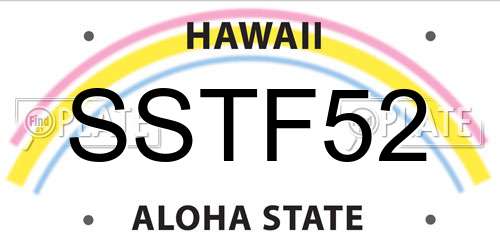 SSTF52 Hawaii License Plate