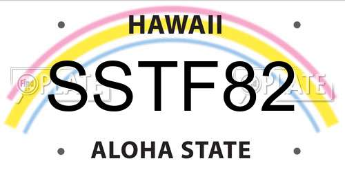 SSTF82 Hawaii License Plate