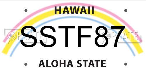 SSTF87 Hawaii License Plate