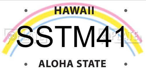 SSTM41 Hawaii License Plate