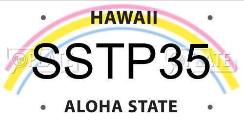 SSTP35 Hawaii License Plate