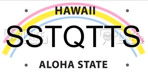SSTQTTS Hawaii License Plate
