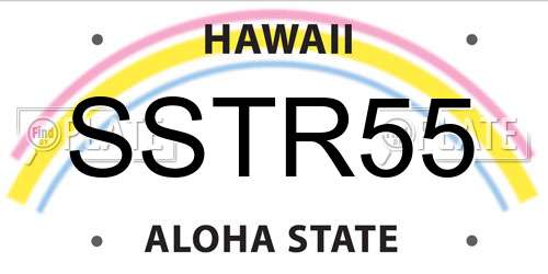 SSTR55 Hawaii License Plate