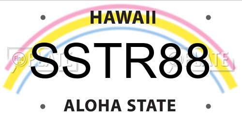 SSTR88 Hawaii License Plate