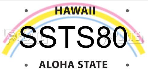 SSTS80 Hawaii License Plate