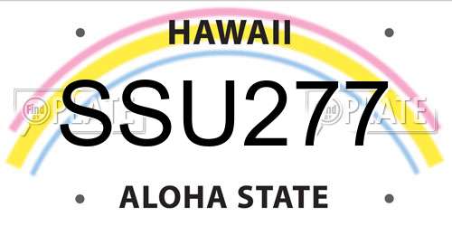 SSU277 Hawaii License Plate