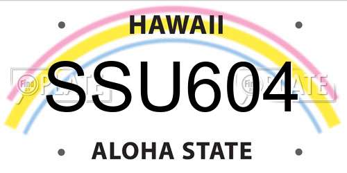 SSU604 Hawaii License Plate