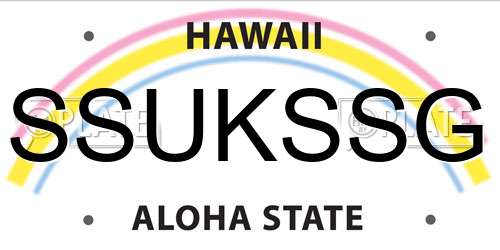 SSUKSSG Hawaii License Plate