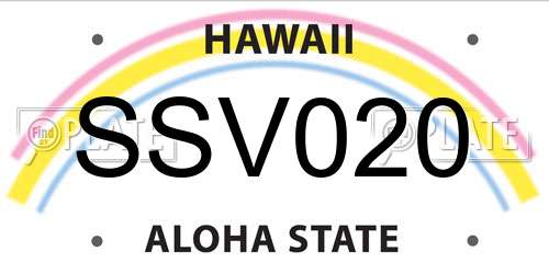SSV020 Hawaii License Plate