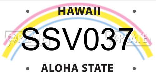 SSV037 Hawaii License Plate